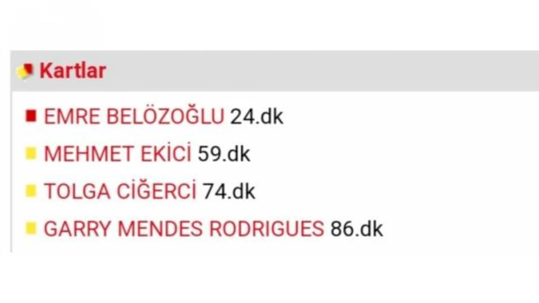 Emre Belözoğlu direkt kırmızı kart mı gördü?