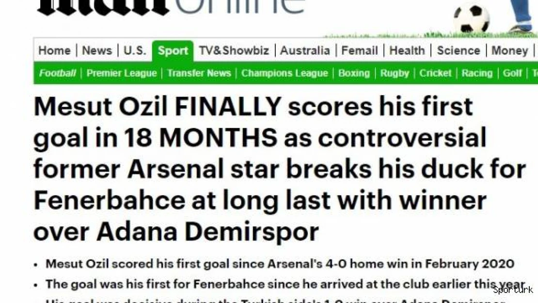 Mesut Özil'in ilk golü dünya basınında