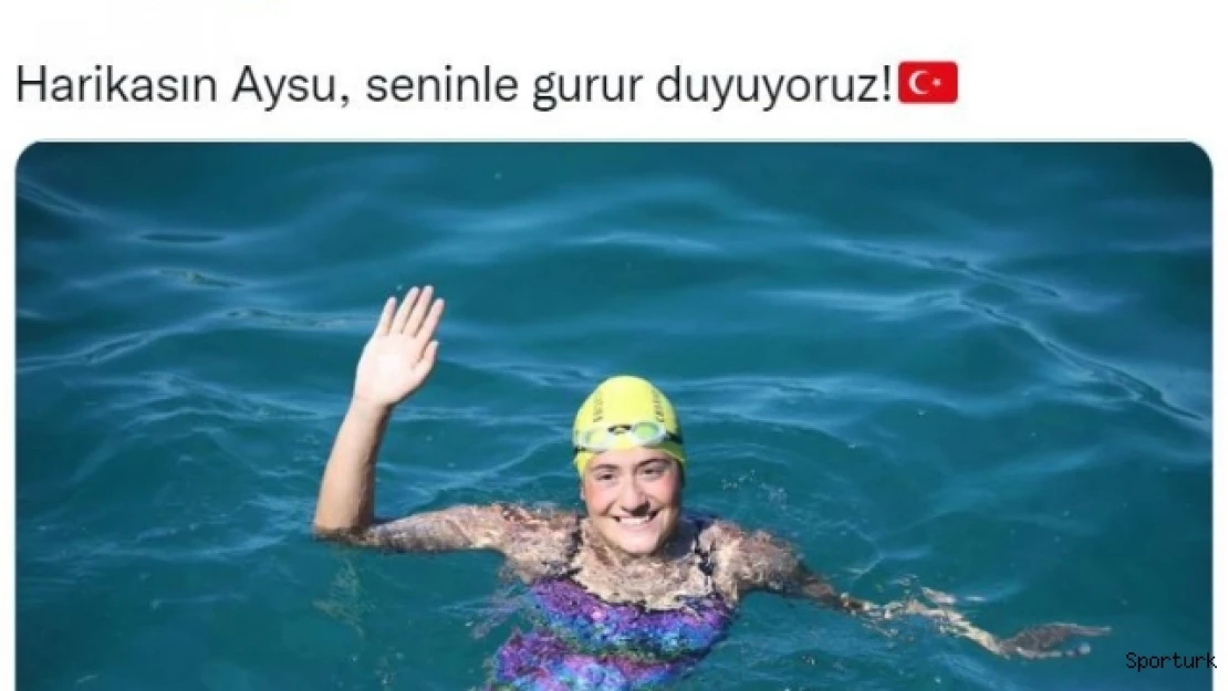 Bakan Kasapoğlu'ndan Manş Denizi'ni yüzerek geçen Aysu Türkoğlu'na övgü