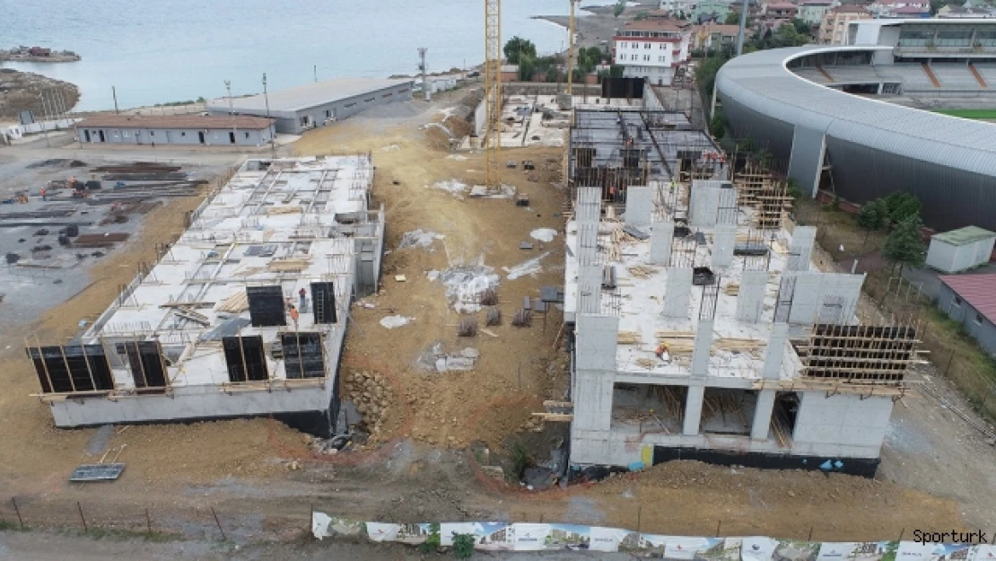 Akçaabat'ta Spor Lisesi inşaatı hızla yükseliyor