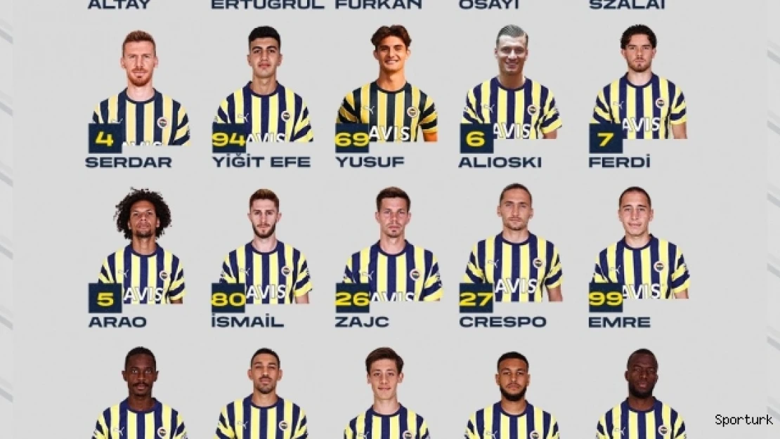 Fenerbahçe'nin kamp kadrosu belli oldu