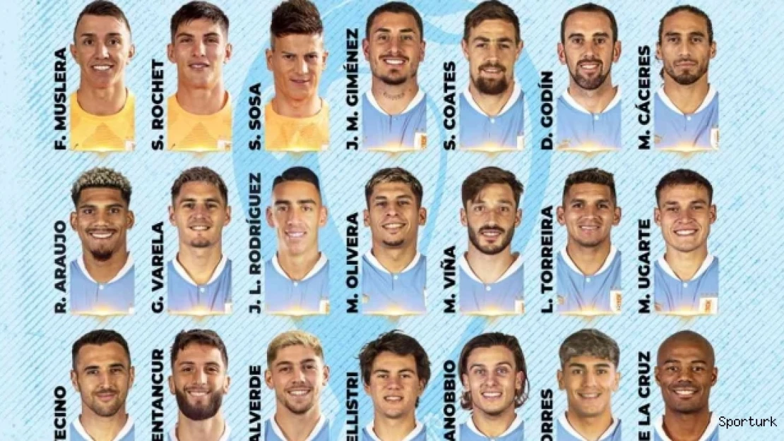 Uruguay'ın Dünya Kupası kadrosu açıklandı