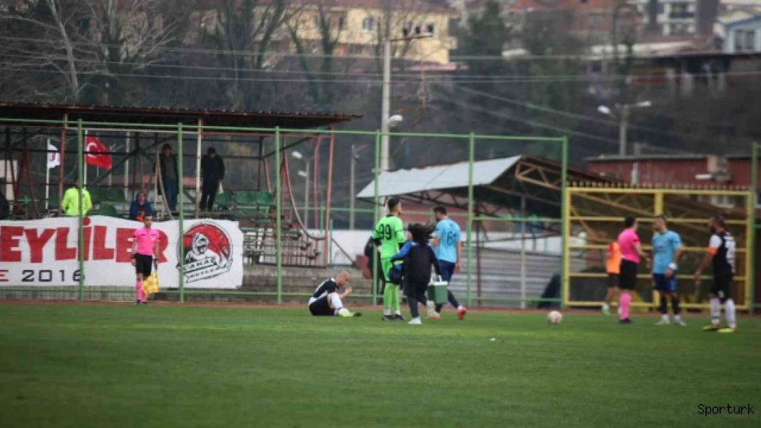 Amatör maçta korku dolu anlar