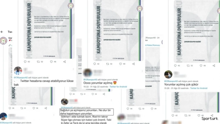 Rizespor'da yönetim değişti, sosyal medya yorumlara açıldı